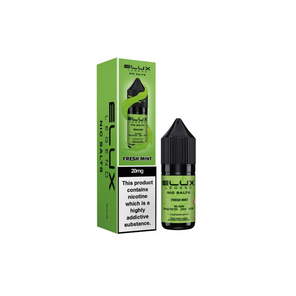Elux Fresh Mint vape juice bottle and packaging on a white background