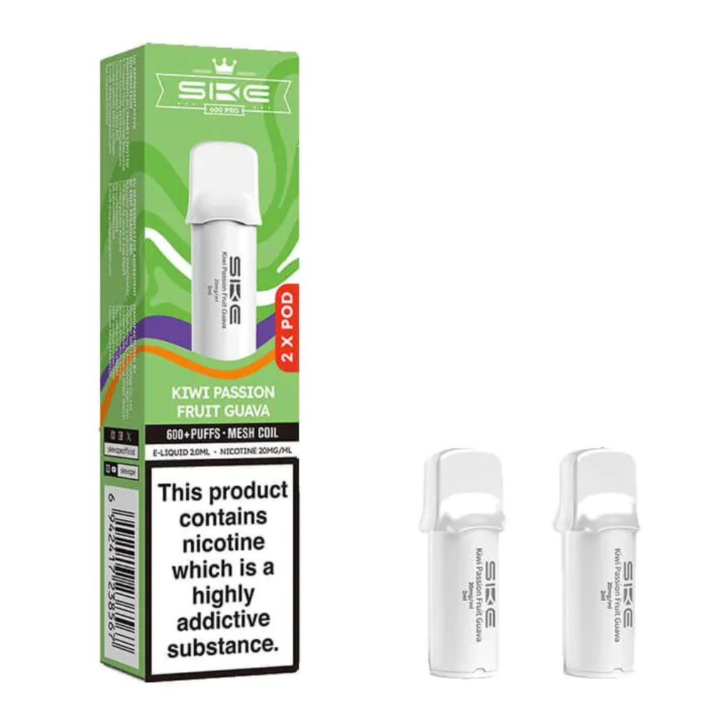 Kiwi Passion Fruit Guava ske crystal 600 puffs pro prefilled pod kit