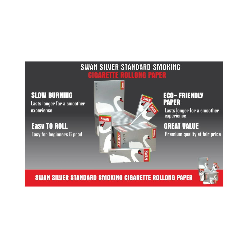 Silver Rolling Papers By SWAN - Regular Size