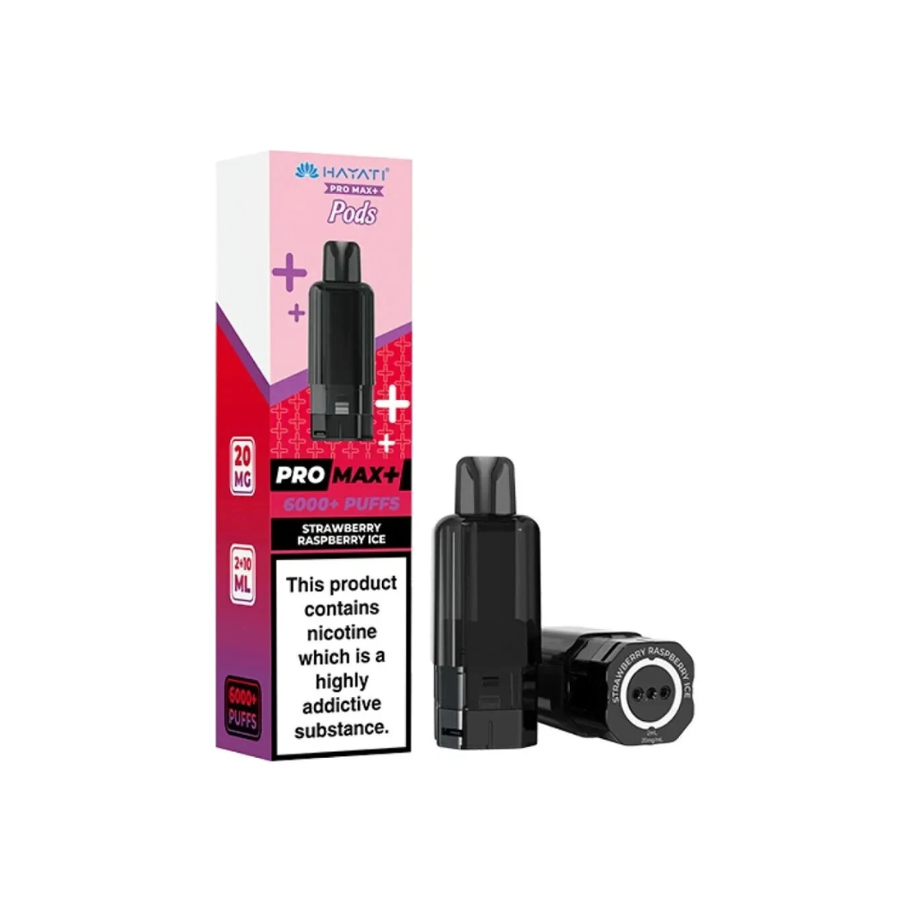 Hayati Pro Max Plus 6000 Strawberry Raspberry Ice puffs pod kit UK