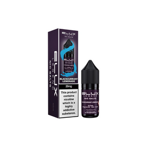Elux nicotine salt packaging with blackcurrant lemonade flavor
