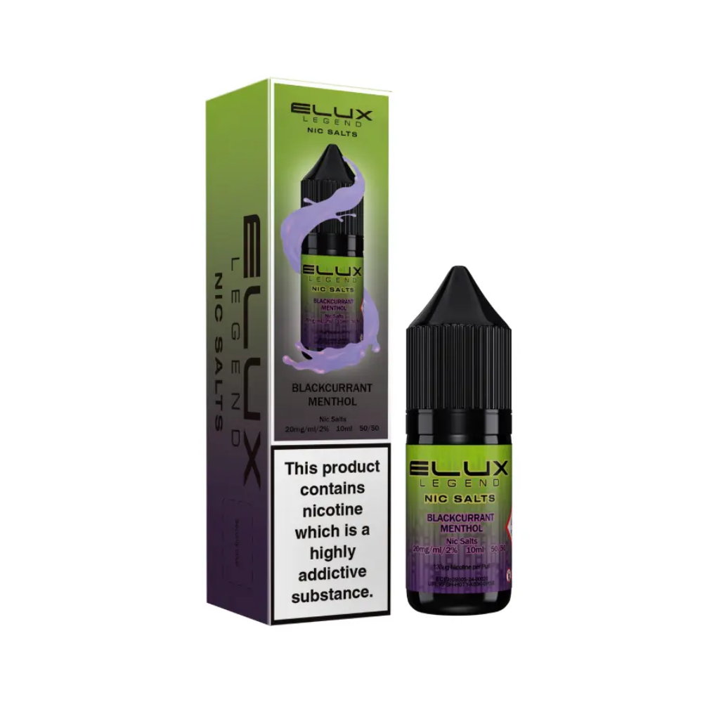 Blackcurrant Menthol Nic Salt E-Liquid by Elux 10ml