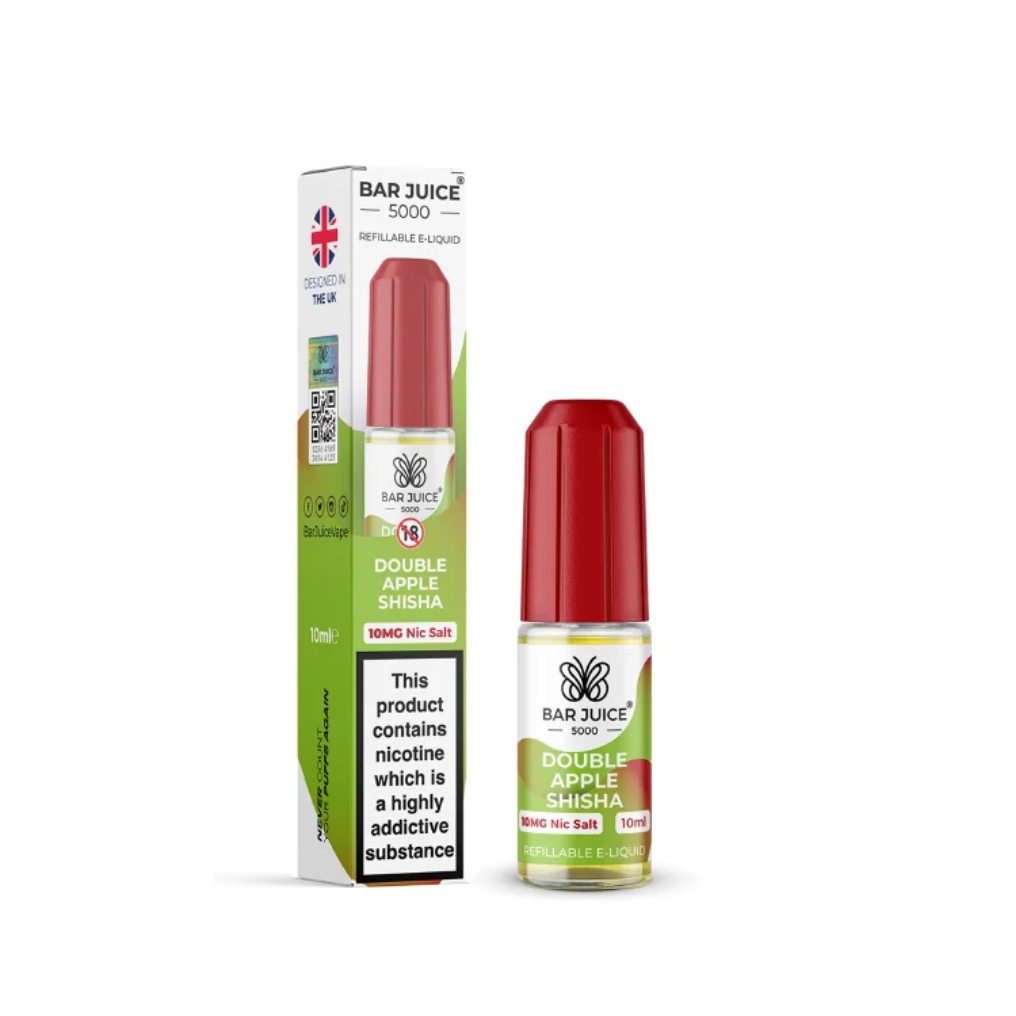 Double Apple Shisha Nic Salt E-Liquid by Bar Juice 5000 Salts 10ml