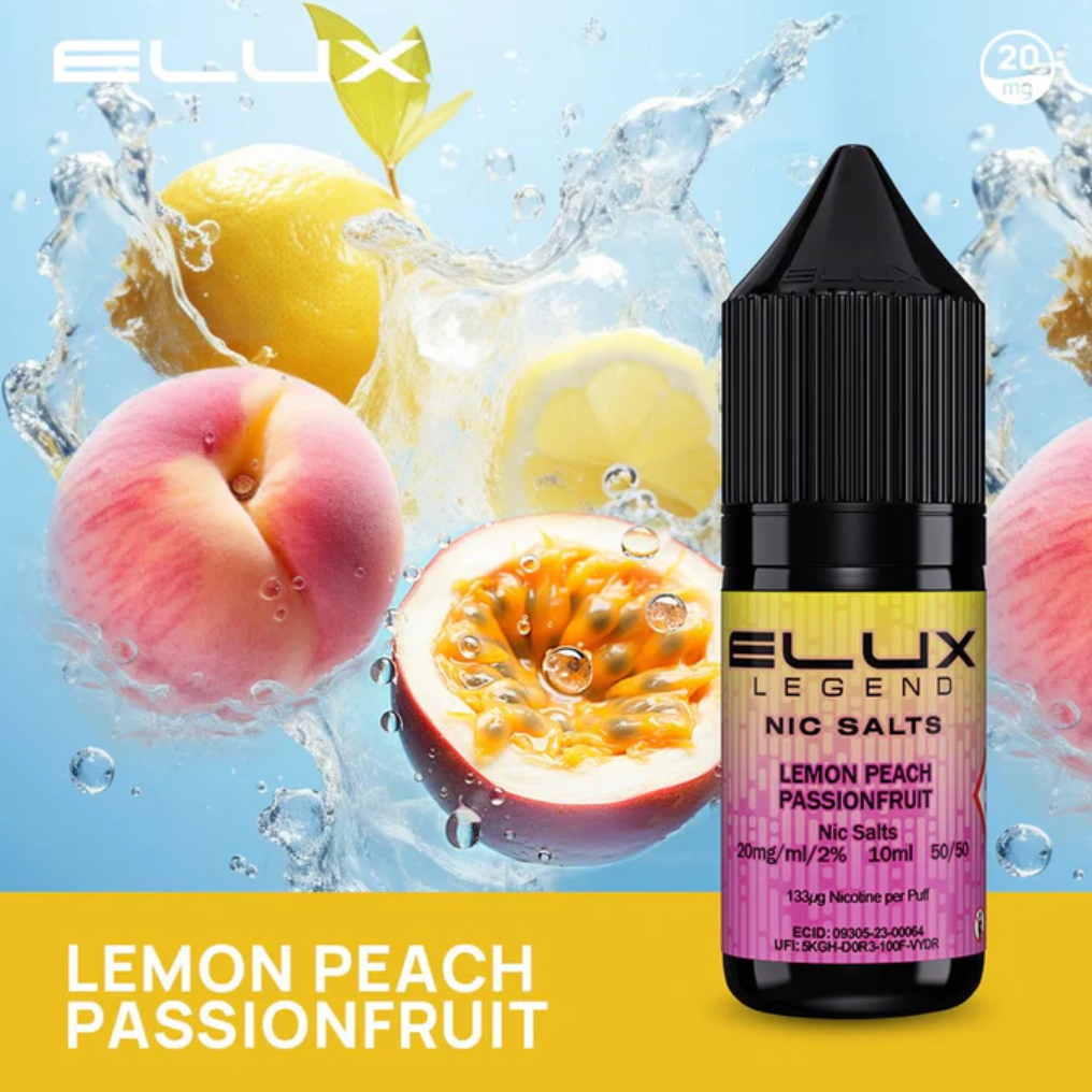 Lemon peach passionfruit elux nic salt