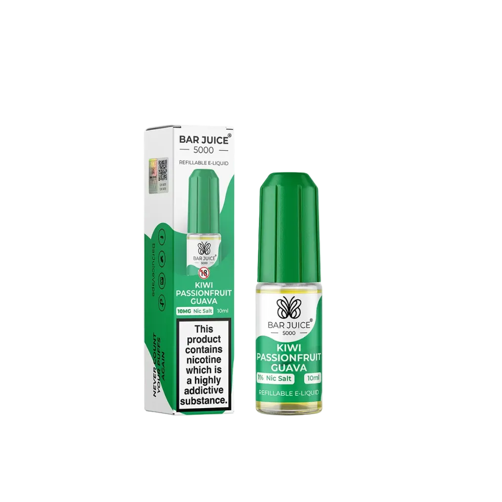 Kiwi Passionfruit Guava Nic Salt E-Liquid by Bar Juice 5000 Salts 10ml