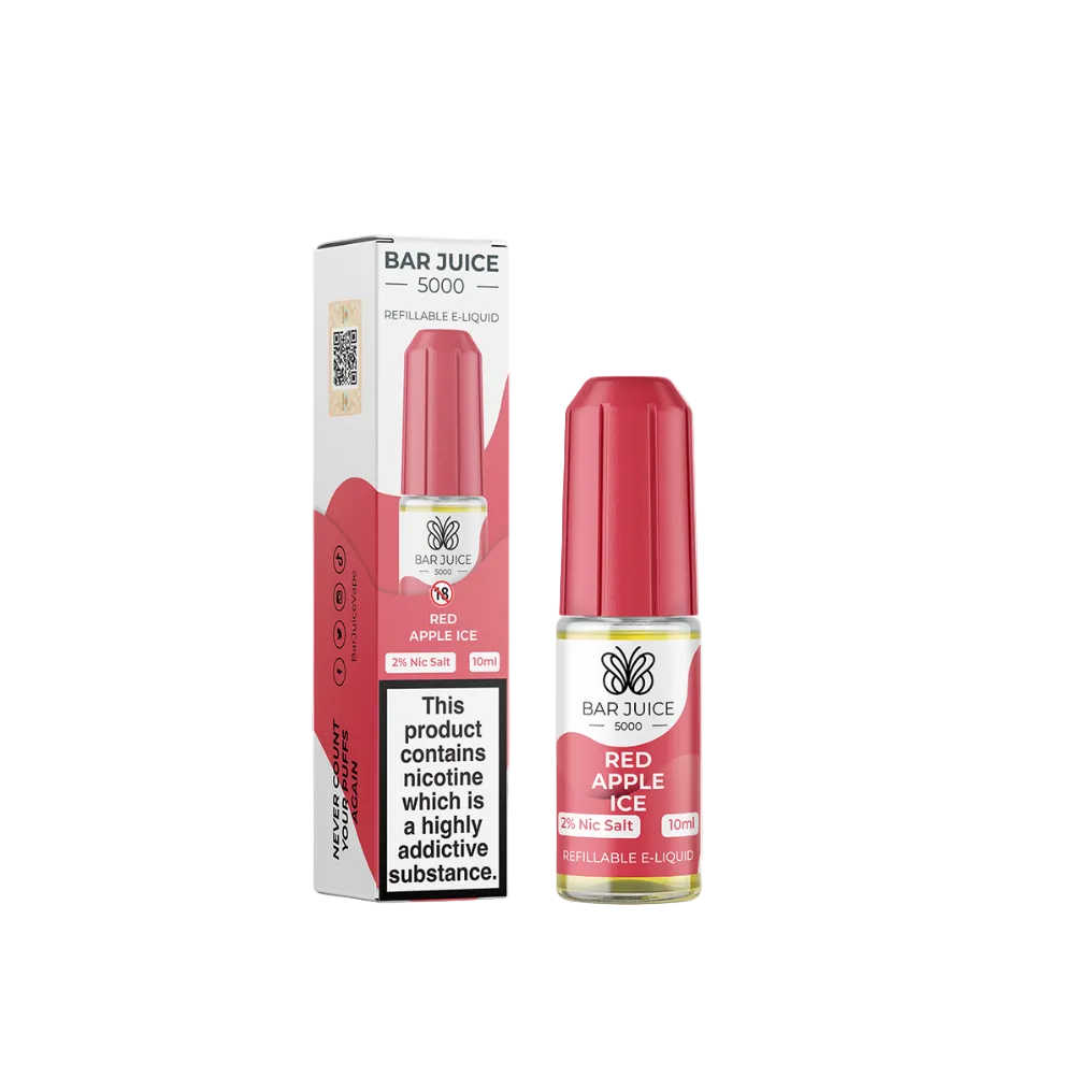 Red Apple Ice Nic Salt E-Liquid by Bar Juice 5000 Salts 10ml