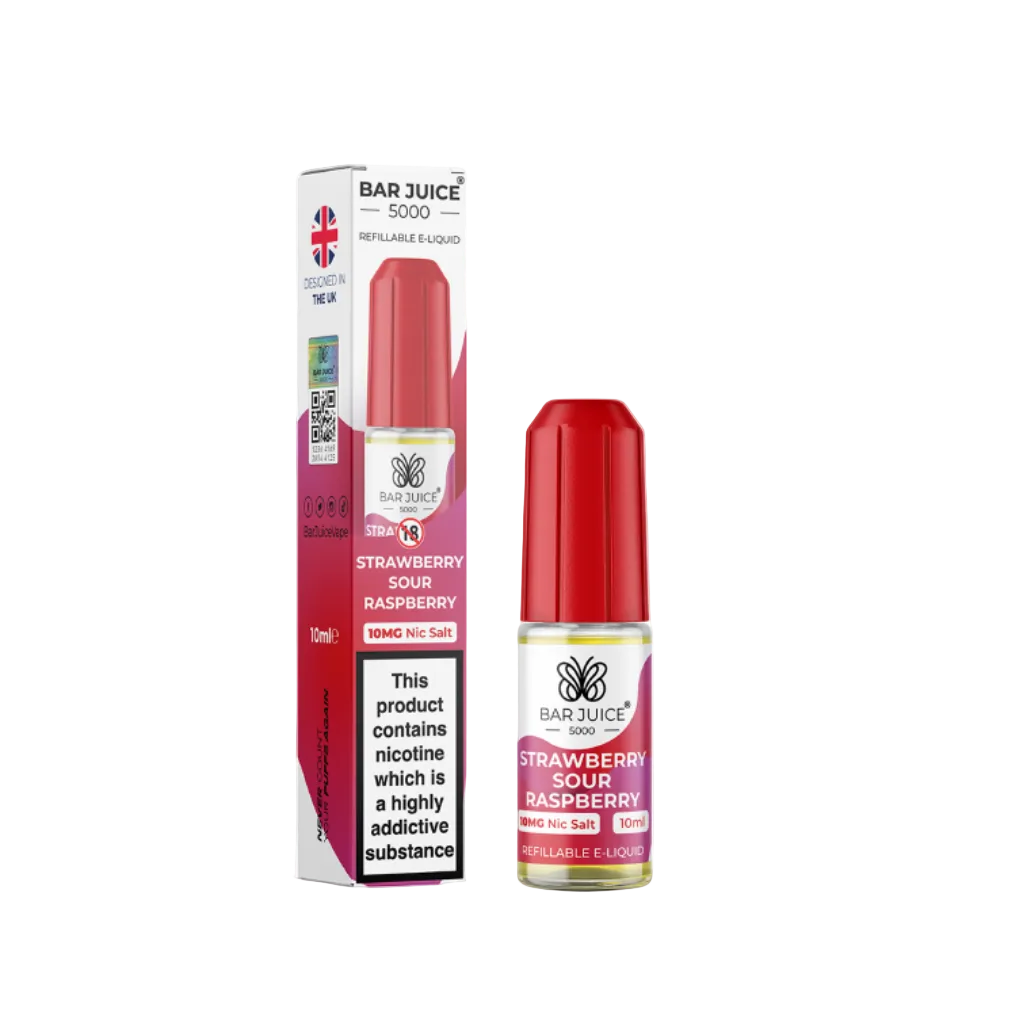 Strawberry Sour Raspberry Nic Salt E-Liquid by Bar Juice 5000 Salts 10ml