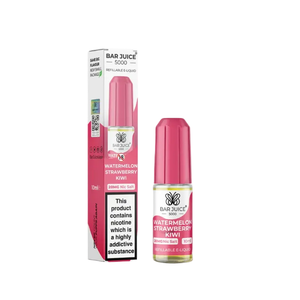 Watermelon, Strawberry & Kiwi Nic Salt E-Liquid by Bar Juice 5000 10ml